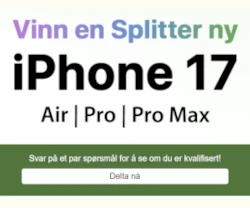 Vinn splitter ny iPhone 17 (Air, Pro eller Pro Max)